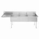 Empura E-S3C242414-24L 24" x 24" x 14" Stainless Steel 3 Compartment Sink With 24" Left Drainboard