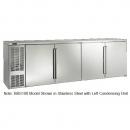 Perlick BBS108_SSRGDC 108" Back Bar Refrigerator, Glass Doors with Stainless Steel Frames and Right Condensing Unit