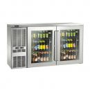 Perlick DZS60_SSLGDC_RR 60 Inch Dual-Zone Back Bar Refrigerated Beer and Red Wine Storage Cabinet With 2 Glass Doors with Stainless Steel Frames and Left Condensing Unit