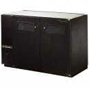 True TBB-24GAL-48-HC 48" Black Narrow Under Bar Refrigerator with Galvanized Top and Two Solid Doors