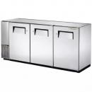 True TBB-24GAL-72-S-HC 72" Stainless Steel Solid Swing Door Back Bar Cooler with Galvanized Top