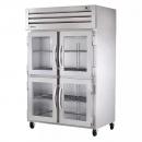 True STR2H-4HG Specification Series Two Section Reach In Heated Holding Cabinet with Four Glass Half Doors - 56 Cu. Ft.