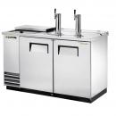 True TDD-2CT-S-HC 59" Stainless Steel Two Keg Club Top Kegerator Beer Dispenser with Two Taps 