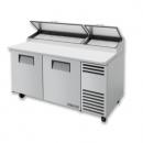 True TPP-AT-67-HC 67 3/8" Two Door Refrigerated Pizza Prep Table with 4 Shelves, 9 Pans and Hydrocarbon Refrigerant