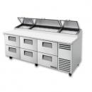 True TPP-AT-93D-6-HC 93 1/2" Six Drawer Refrigerated Pizza Prep Table with 12 Pans and Hydrocarbon Refrigerant