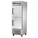 True TS-23F-2-HC Stainless Steel Single Section Half Door Reach In Freezer with Solid Top and Bottom Doors - 23 Cu. Ft.