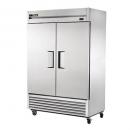 True TS-49F-HC 54-1/8" Stainless Steel Two Section Solid Door Reach-In Freezer - 42.1 cu. ft.