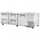 True TUC-93D-4-HC 93" Extra Deep Undercounter Refrigerator with One Door and Four Drawers