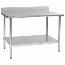 Empura BPT-2424B-BS 24" x 24" Budget Series 430 Stainless Steel Work Table With 4 1/2" Rear Backsplash And Galvanized Undershelf