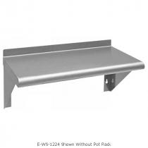 Empura E-WS-1224-PR 12" x 24" Stainless Steel Wall Mount Shelf With Pot Rack