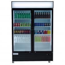 Empura EGM-50B 52.4" Black Swing Glass Door Merchandiser Refrigerator With 2 Doors, 50 Cubic Ft, 115 Volts