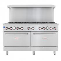 Empura EGR-60 60" Stainless Steel Commercial Gas Range with Two Ovens, 10 Burners, 362,000 BTU