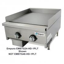 Empura EMSTG48-HD-1PLT 48" Stainless Steel Heavy Duty Thermostat Controlled Gas Griddle, 120,000 BTU