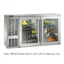 Perlick BBS60_SSRGDC 60" Back Bar Refrigerator, Glass Doors with Stainless Steel Frames and Right Condensing Unit