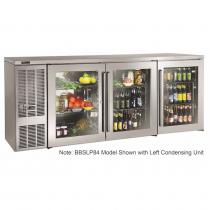 Perlick BBSLP84_SSRGDC 84" Low Profile Back Bar Refrigerator, Glass Doors with Stainless Steel Frames and Right Condensing Unit