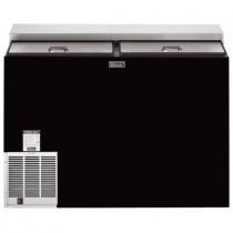 Perlick FR48RT-3-BL_CAST 48 Inch Wide Underbar Insulated Stainless Steel R290 Hydrocarbon Refrigerated Glass Froster 12.5 Cubic ft Capacity with Black Vinyl Exterior and Casters 120V 1/4 HP