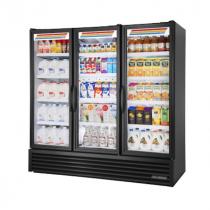 True FLM-81~TSL01 Black Full Length 80-3/4" Three Section Refrigerated Merchandiser - 115V
