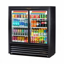 True GDM-41SL-54-HC-LD 47 1/8" Black Two Section Narrow Depth Refrigerated Convenience Store Merchandiser with LED Lighting - 115V