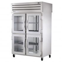 True STA2RPT-4HG-2S-HC 53" Spec Series Pass-Thru 2-Section Refrigerator With 4 Glass Half Doors On Front And 2 Solid Doors On Rear, Aluminum Interior And Chrome Shelves With Hydrocarbon Refrigerant, 115 Volts