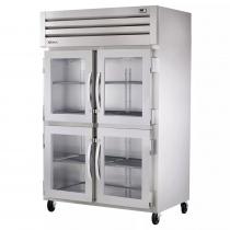 True STG2R-4HG-HC 53" Spec Series Reach-In 2-Section Refrigerator With 4 Glass Half Doors, Aluminum Interior And PVC Wire Shelves With Hydrocarbon Refrigerant, 115 Volts