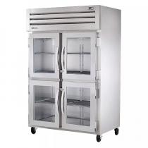 True STR2H-4HG Specification Series Two Section Reach In Heated Holding Cabinet with Four Glass Half Doors - 56 Cu. Ft.