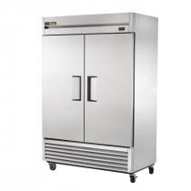 True T-49-HC 54-1/8" T Series Reach-In 2-Section Refrigerator With 2 Solid Swing Doors With Aluminum Interior And 6 PVC Coated Shelves With Hydrocarbon Refrigerant, 115 Volts