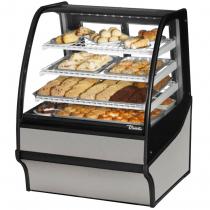 True TDM-DC-36-GE/GE-S-S 36" Stainless Steel Curved Glass Dry Bakery Display Case with Stainless Steel Interior 