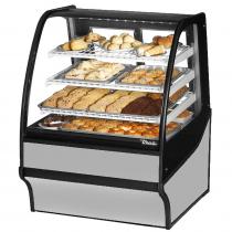 True TDM-DC-36-GE/GE-S-W 36" Stainless Steel Curved Glass Dry Bakery Display Case