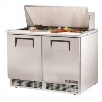 True TFP-48-18M 48 1/8" Two Door Refrigerated Salad / Sandwich Prep Refrigerator with 4 Shelves, 18 Pans and 134A Refrigerant - 115V
