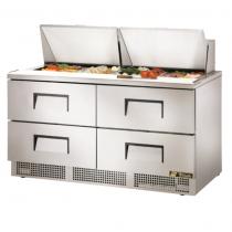 True TFP-64-24M-D-4 64 1/8" Four Drawer Salad / Sandwich Prep Refrigerator with 24 Pans and 134A Refrigerant - 115V