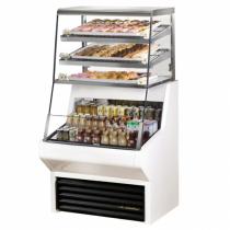 True THAC-36DG-LD-WH 36" White Refrigerated Horizontal Air Curtain Merchandiser with Five Shelves - 8.8 Cu. Ft. 
