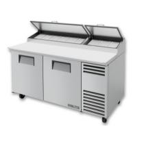 True TPP-AT-67-HC 67 3/8" Two Door Refrigerated Pizza Prep Table with 4 Shelves, 9 Pans and Hydrocarbon Refrigerant