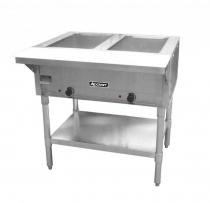 Empura E-ST-120/2 Two Pan Electric Steam Table with Undershelf - Open Well - 120V