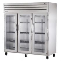 True STA3R-3G 78" Spec Series Reach-In 3-Section Refrigerator With 3 Glass Doors, Aluminum Interior And Chrome Shelves, 115 Volts