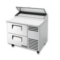 True TPP-AT-44D-2-HC 44 5/8" Two Drawer Refrigerated Pizza Prep Table with 6 Pans and Hydrocarbon Refrigerant