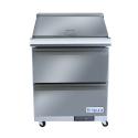 Empura E-KSP29M-D2 28.9" Stainless Steel Mega Top Sandwich/Salad Table Refrigerator With 2 Drawers, 12 Pans And 9" Cutting Board, 115 Volts
