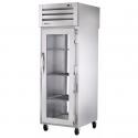True STA1RPT-1G-1G-HC 27.5" Spec Series Pass-Thru 1-Section Refrigerator With 1 Glass Door On Front And Rear, Aluminum Interior And Chrome Shelves With Hydrocarbon Refrigerant, 115 Volts